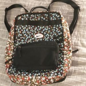 Nike flowered expandable backpack